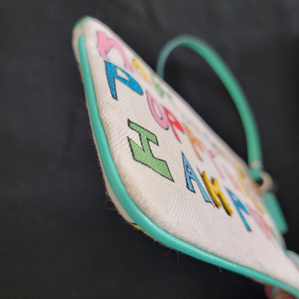 Coach Poppy Signature & Multi-Color Zippered Wristlet - Picture 3 of 14